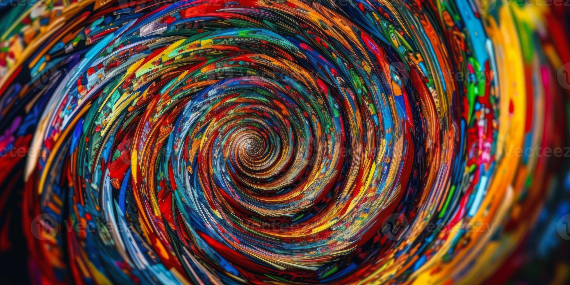 colorato spirale frattale, psichedelico sfondo generativo ai foto