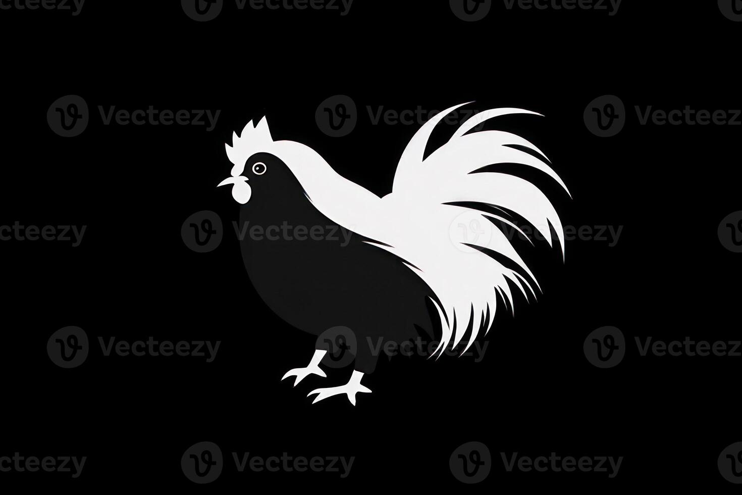 nero e bianca pollo logo, pollo prodotti pubblicità icona, generativo ai foto