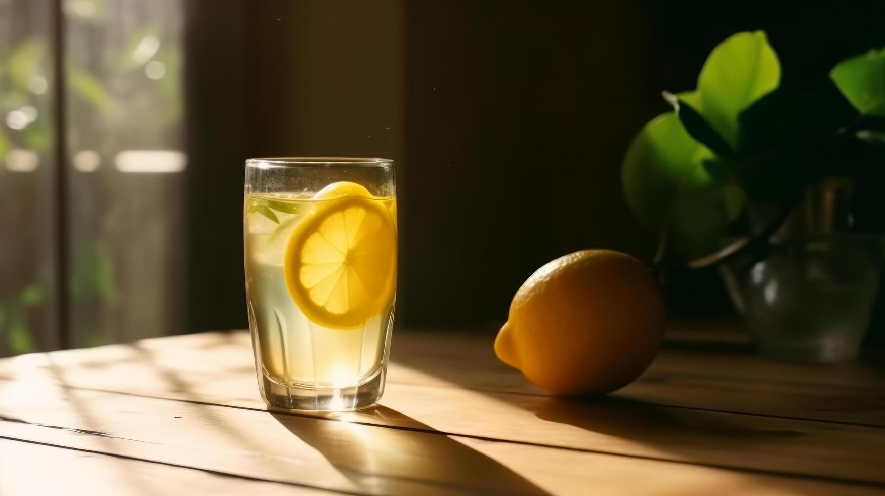 bicchiere di limonata. illustrazione ai generativo foto