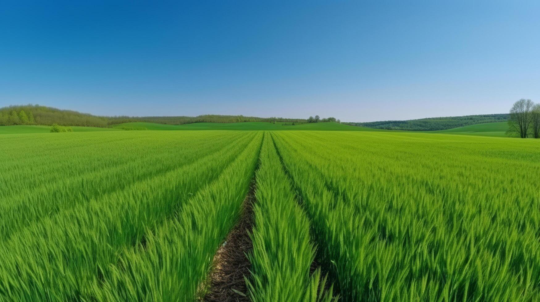 succoso verde campo. illustrazione ai generativo foto