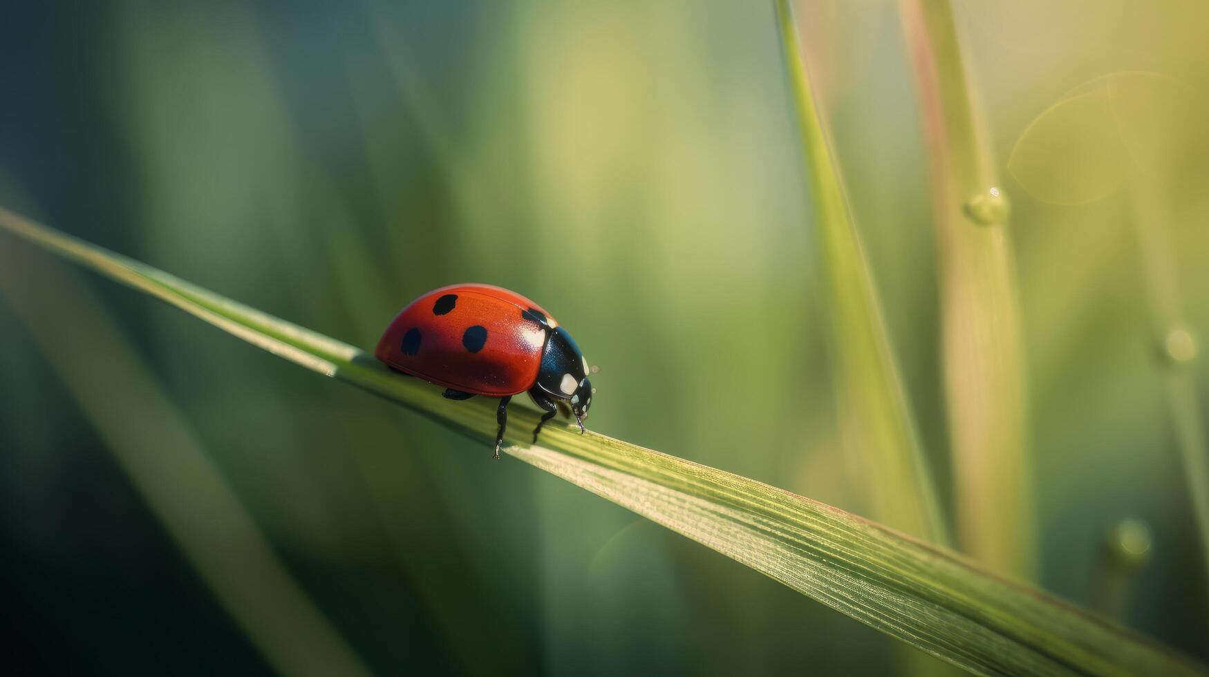 rosso coccinella sfondo. illustrazione ai generativo foto