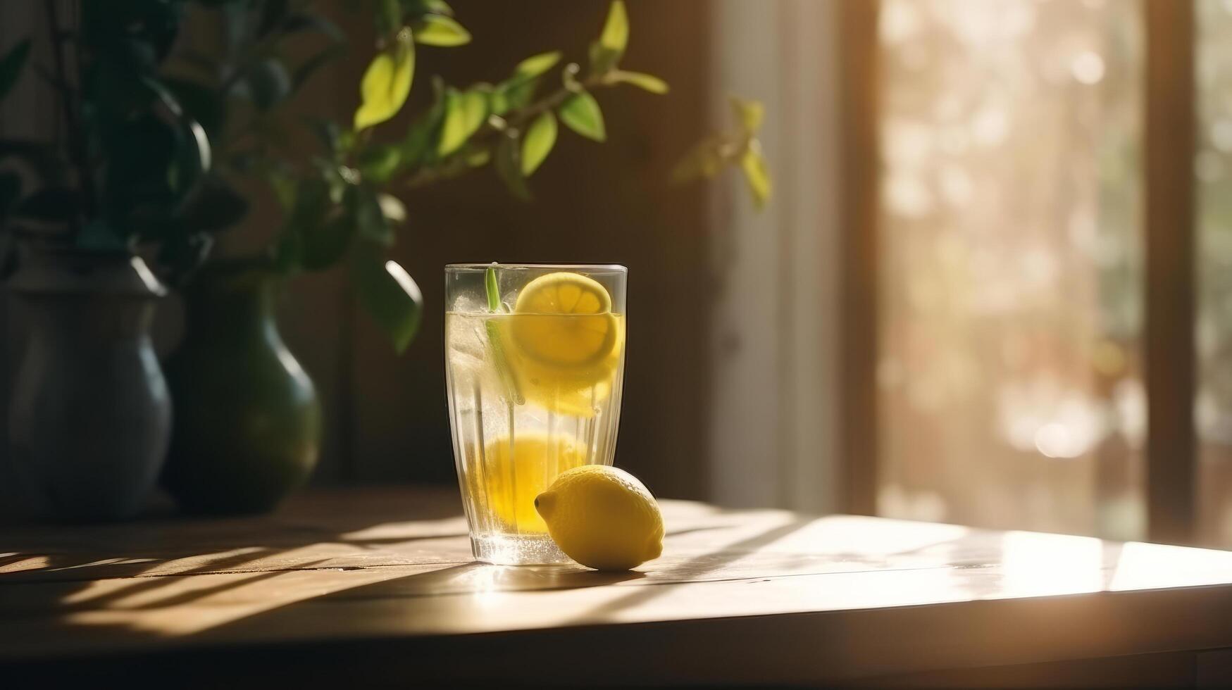 bicchiere di limonata. illustrazione ai generativo foto