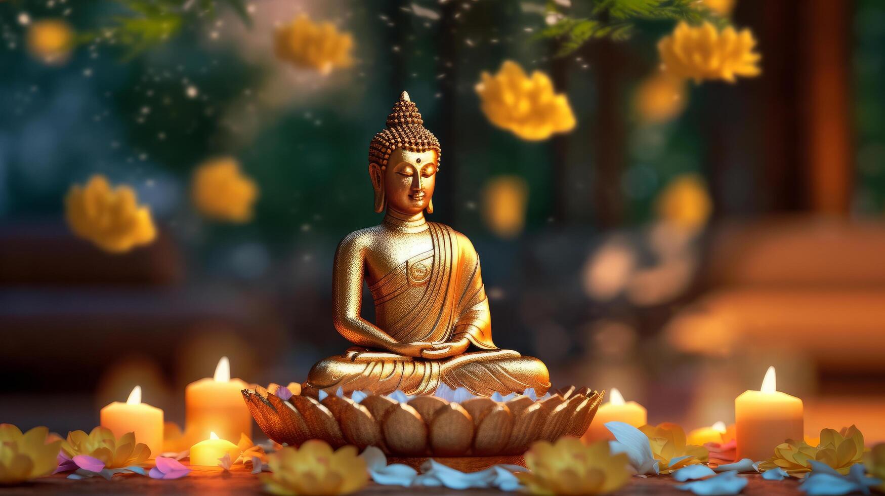 Budda purnima sfondo. illustrazione ai generativo foto