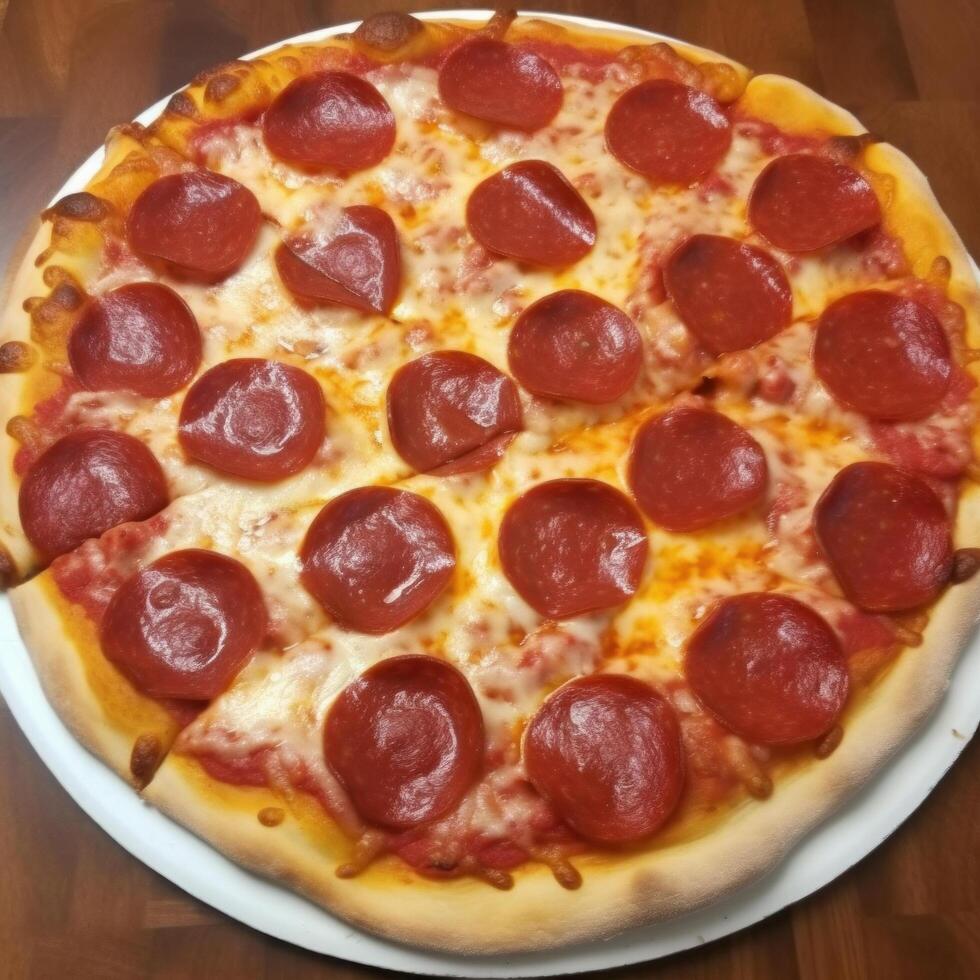 delizioso Pizza. illustrazione generativo ai foto