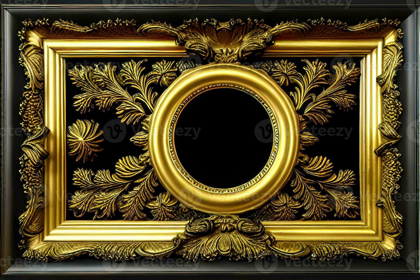 floreale oro ornamento illustrazione - la creazione di un elegante nozze invito foto