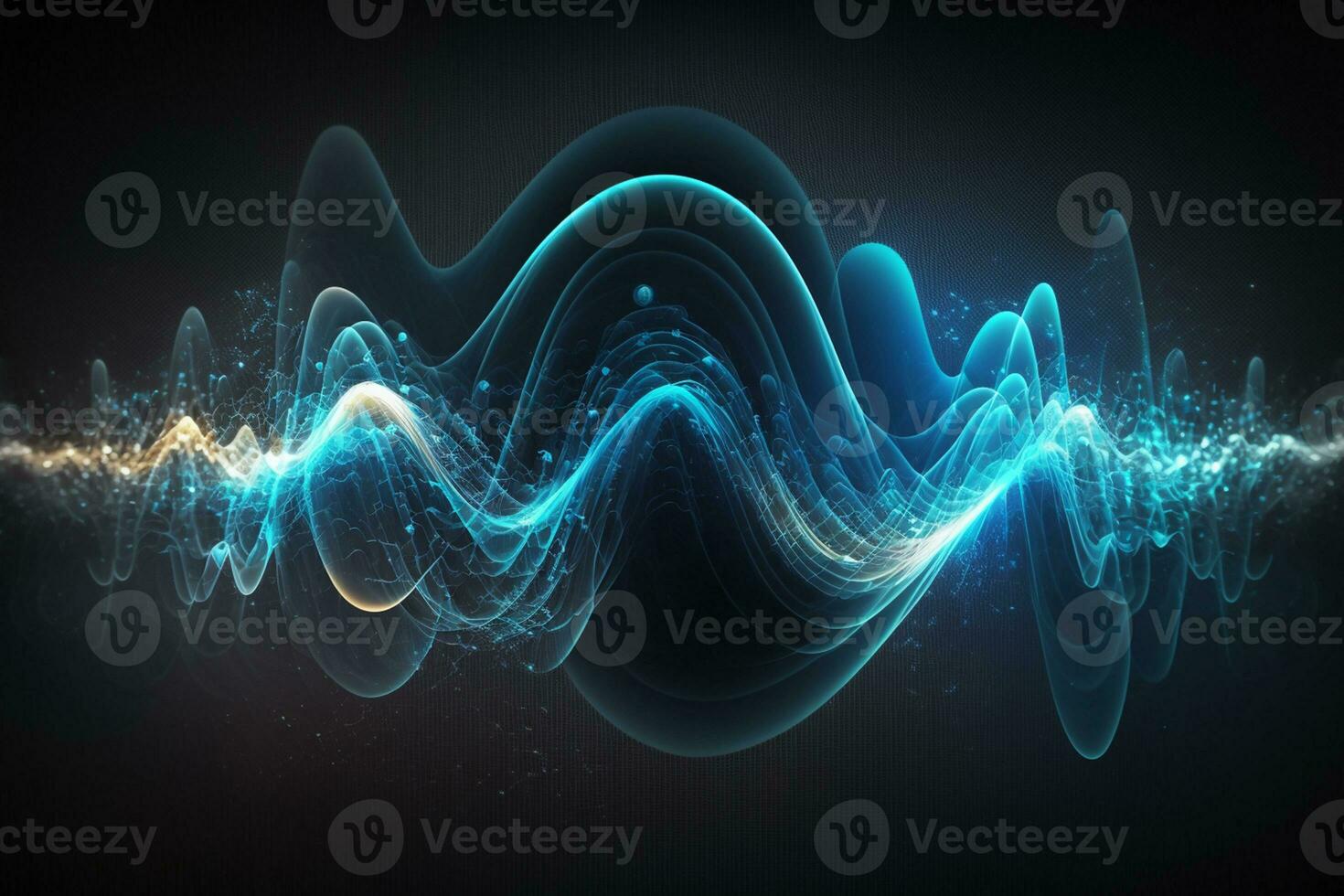 dinamico suono onda. blu energia flusso concetto. cyberspazio sfondo ai generato foto