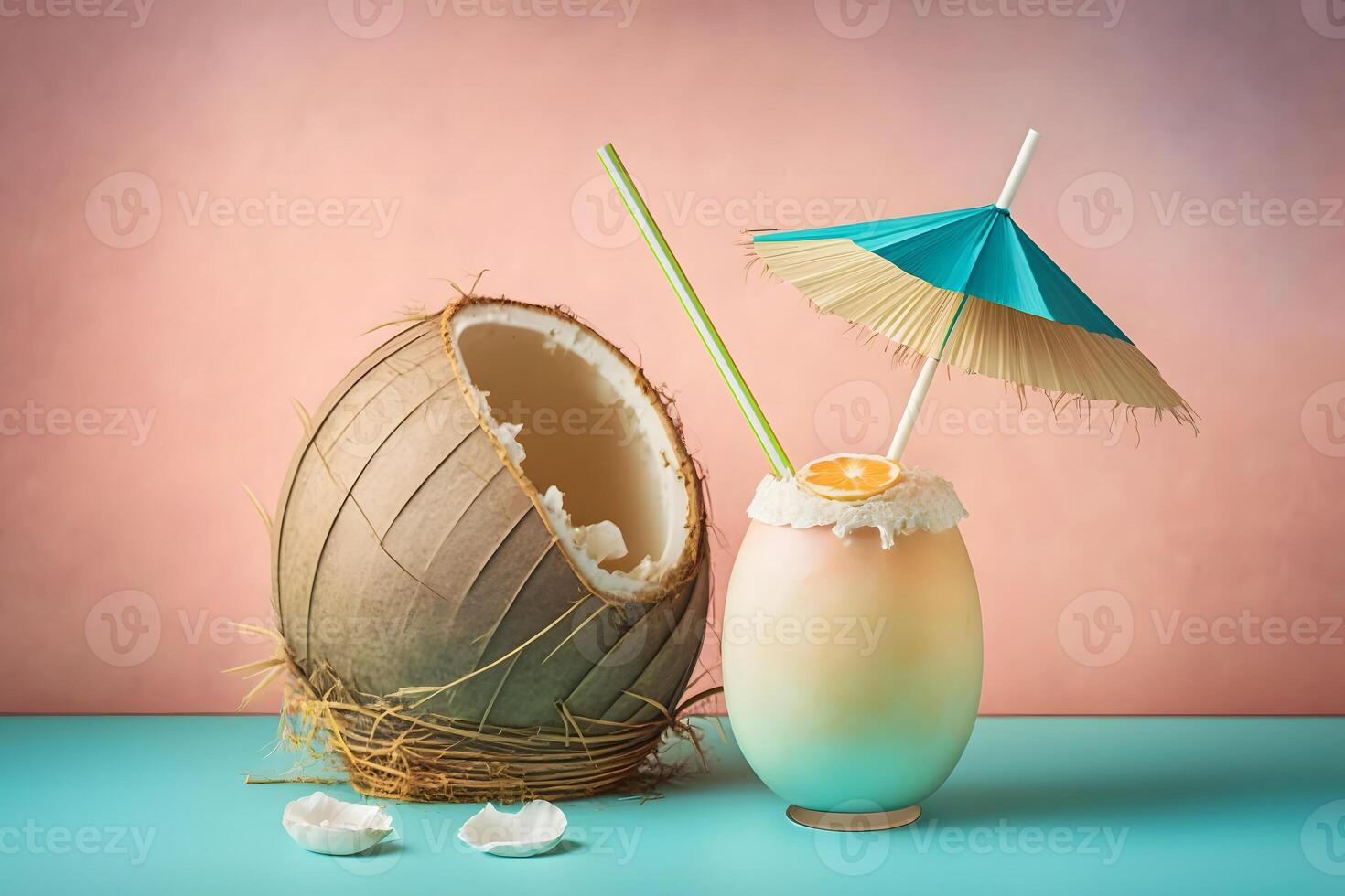 Pina Colada cocktail. estate spiaggia umore. neurale Rete ai generato foto