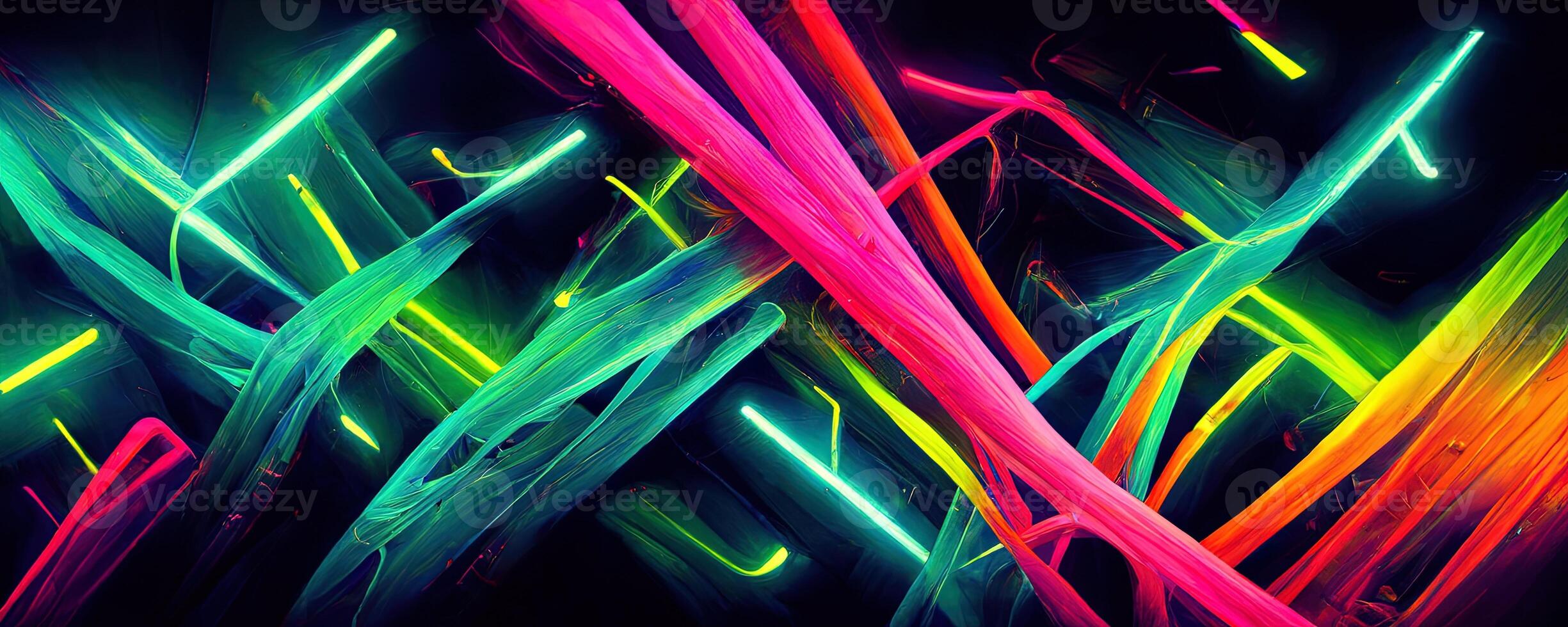 illustrazione di gioco sfondo astratto, cyberpunk stile di gamer sfondo, neon splendore leggero di fantascienza. raggiante iridescente neon luci per tutti e due leggero e buio sfondi. generativo ai foto