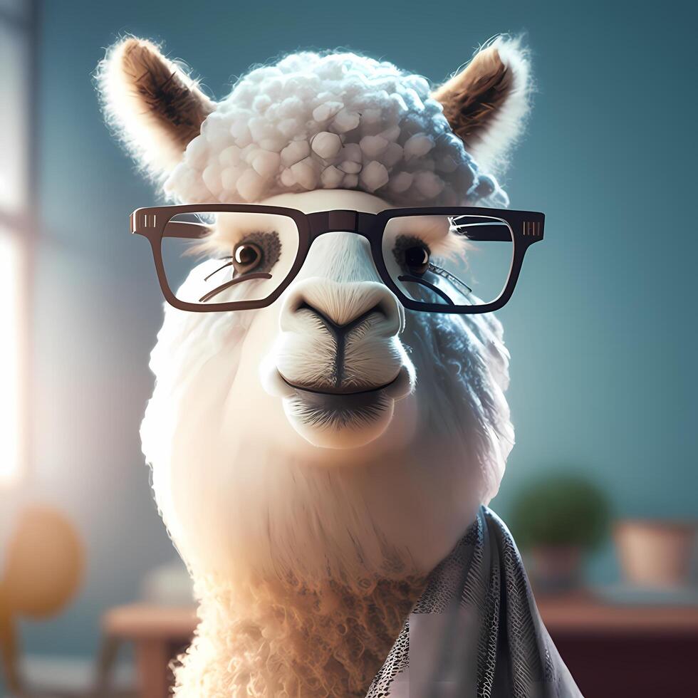 alpaca uomo d'affari illustrazione ai generato foto