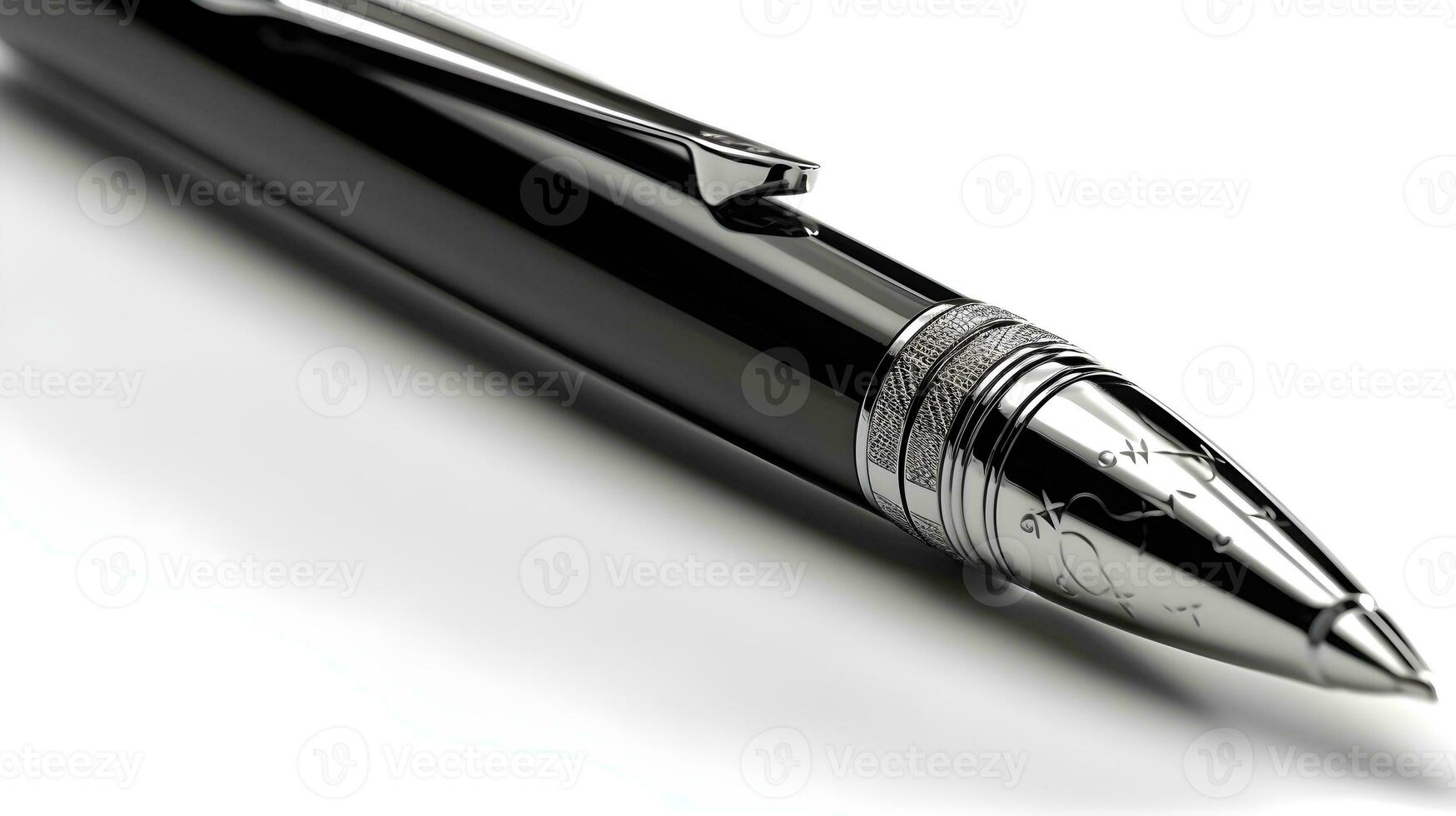 nero penna o palla punto o palla penna per Scrivi qualcosa elegante macro concetto isolato su bianca. foto