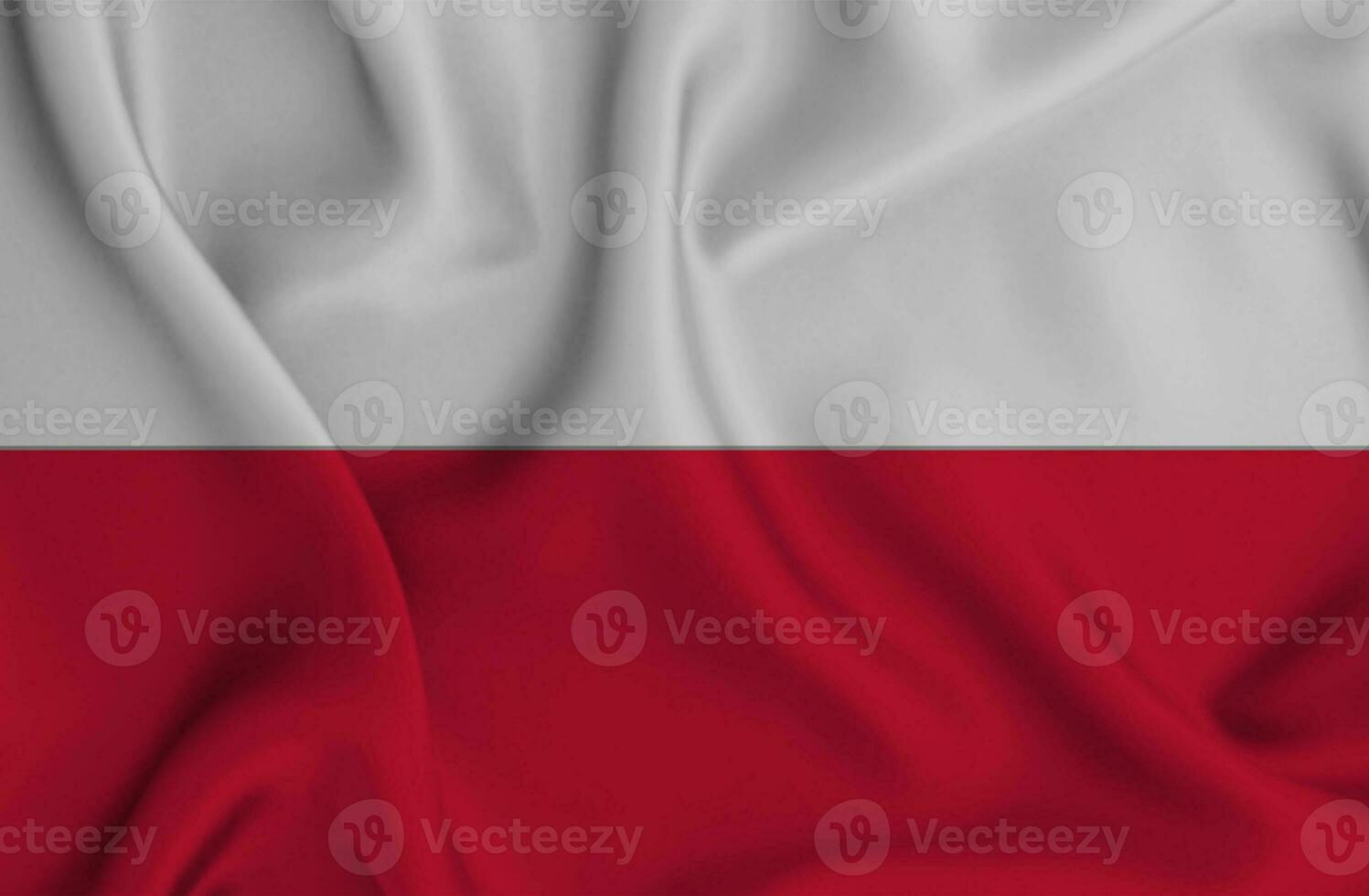 realistico agitando bandiera di Polonia, 3d illustrazione foto