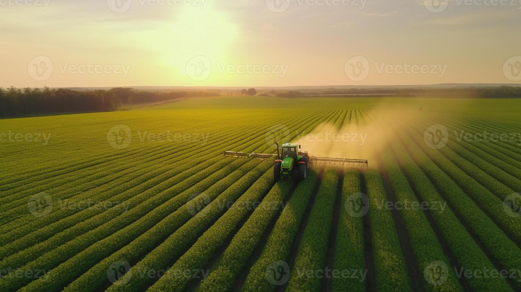 generativo ai, azienda agricola agricoltura annaffiato o pesticidi spray verde campi. irrigazione attrezzatura sistema, aereo Visualizza foto