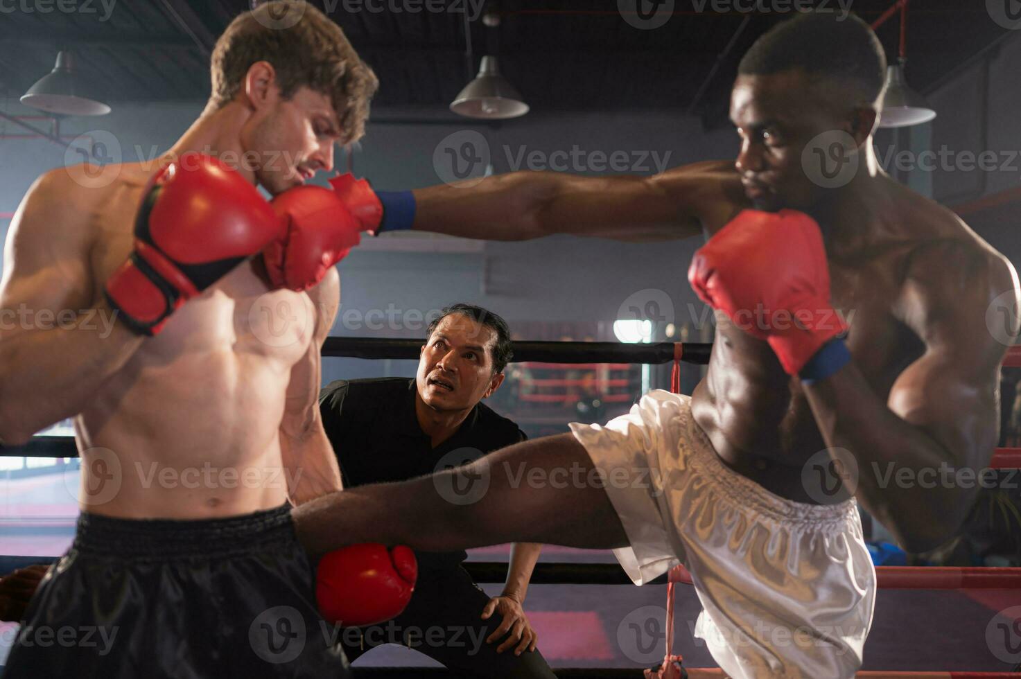 il boxe arbitro dovere orologio il birra di tutti e due pugili su il palcoscenico. mantenere divieto e controllo il Due pugili lotte per vedere Se essi siamo contro il regole o non. Questo è per impedire il rischio quello mamma foto