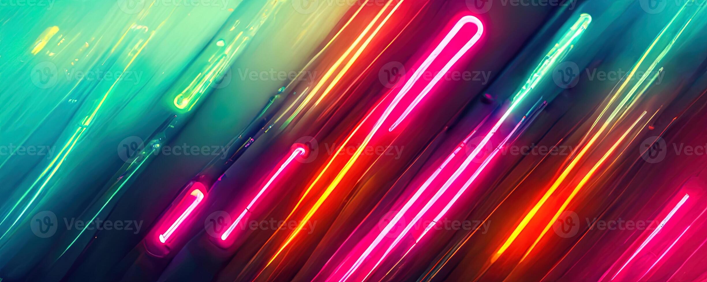 illustrazione di gioco sfondo astratto, cyberpunk stile di gamer sfondo, neon splendore leggero di fantascienza. raggiante iridescente neon luci per tutti e due leggero e buio sfondi. generativo ai foto