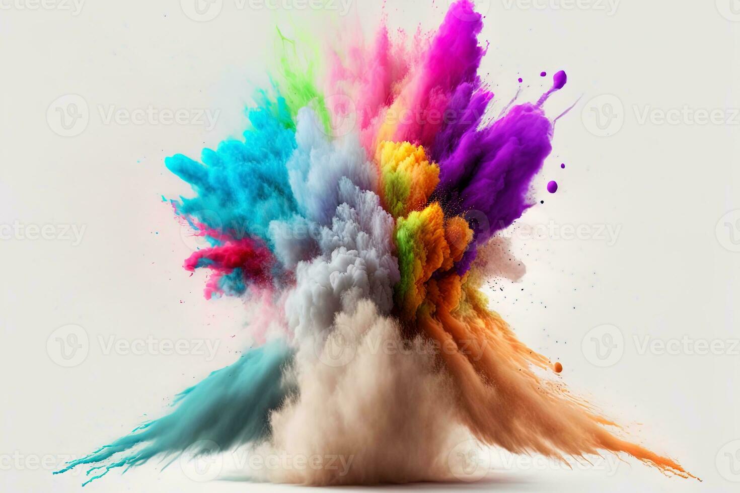 astratto multicolore polvere esplosione su bianca sfondo.colorato polvere esplodere. dipinto vacanza polvere Festival. congelare movimento di colore polvere esplodere, lanciare colore polvere su sfondo. foto