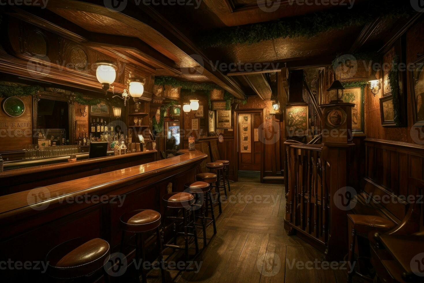 irlandesi pub legna camera luce. creare ai foto