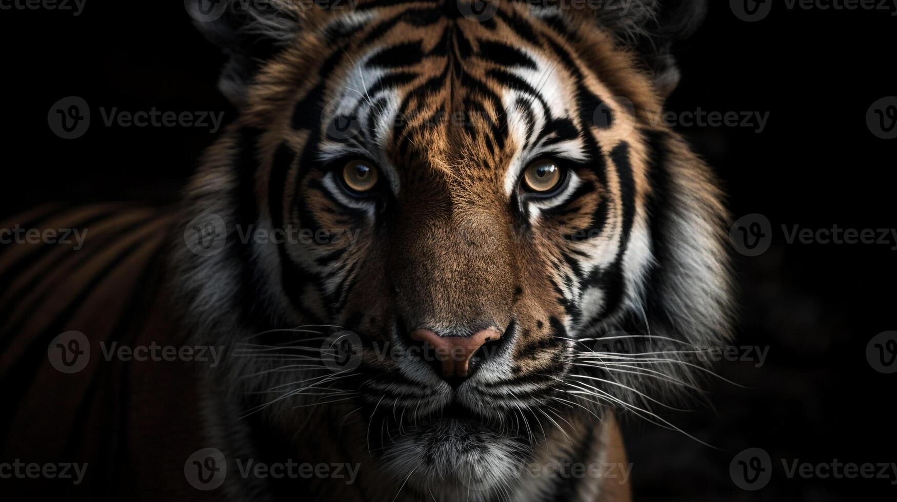 tigre viso vicino su cinematico. ai generativo foto