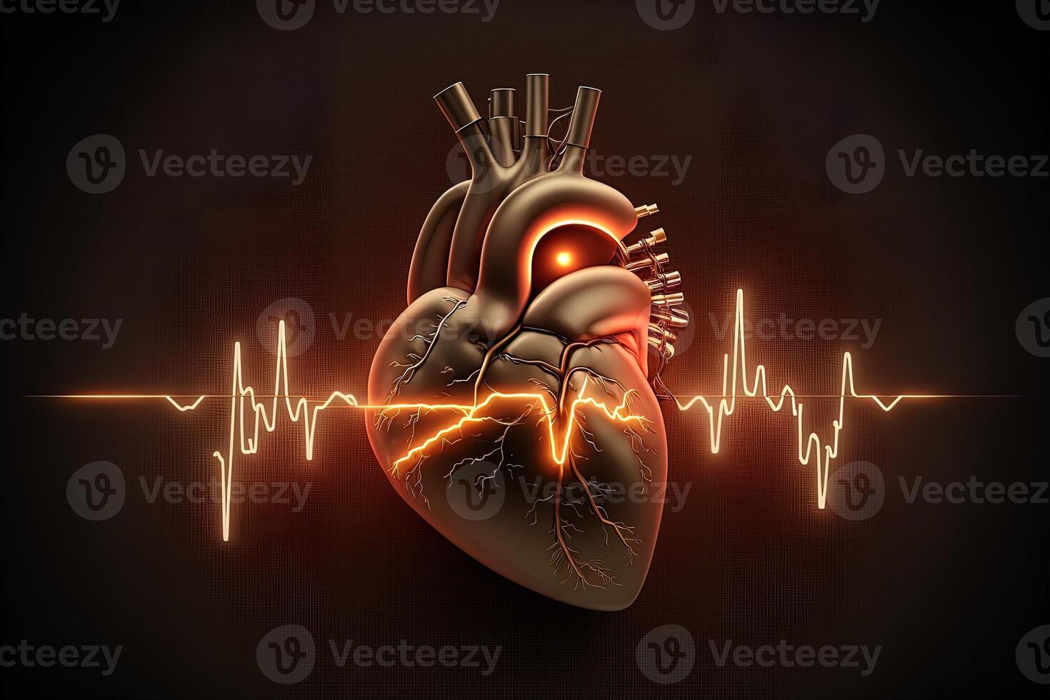 sfondo con un' cuore con il battito cardiaco tenere sotto controllo linea, cuore e battito cardiaco simbolo. generativo ai foto