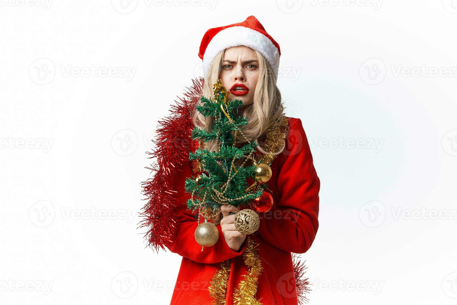 donna Tenere un' Natale albero decorazione vacanza divertimento studio foto