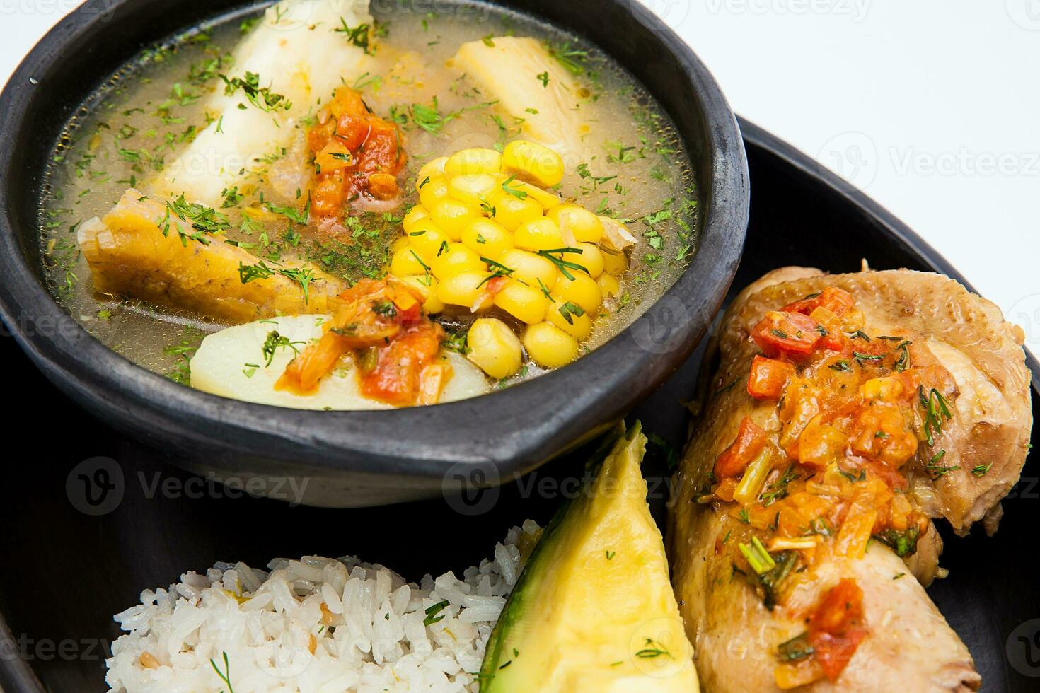 tradizionale colombiano la minestra a partire dal il regione di Valle del cauca chiamato sancocho foto