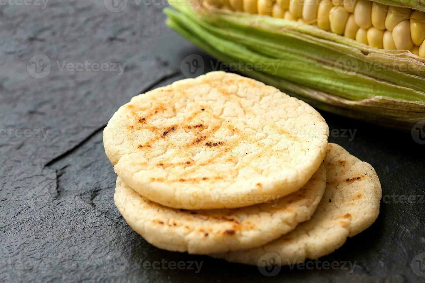 arrostito tradizionale Sud americano Mais arepa foto