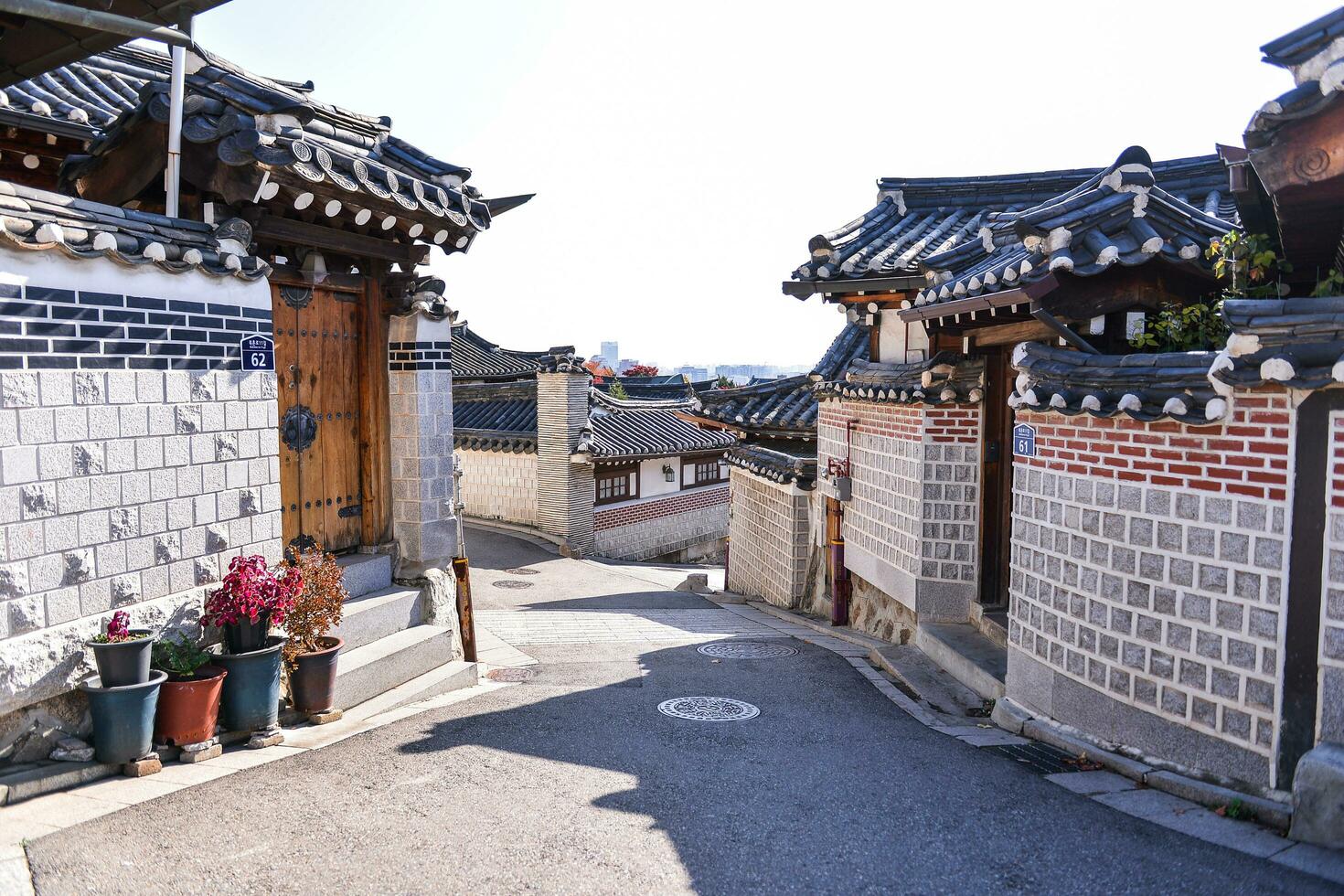 seoul, Sud Corea - nov 14, 2017-bukchon hanok villaggio tradizionale coreano architettonico stile nel seoul, Sud Corea. foto