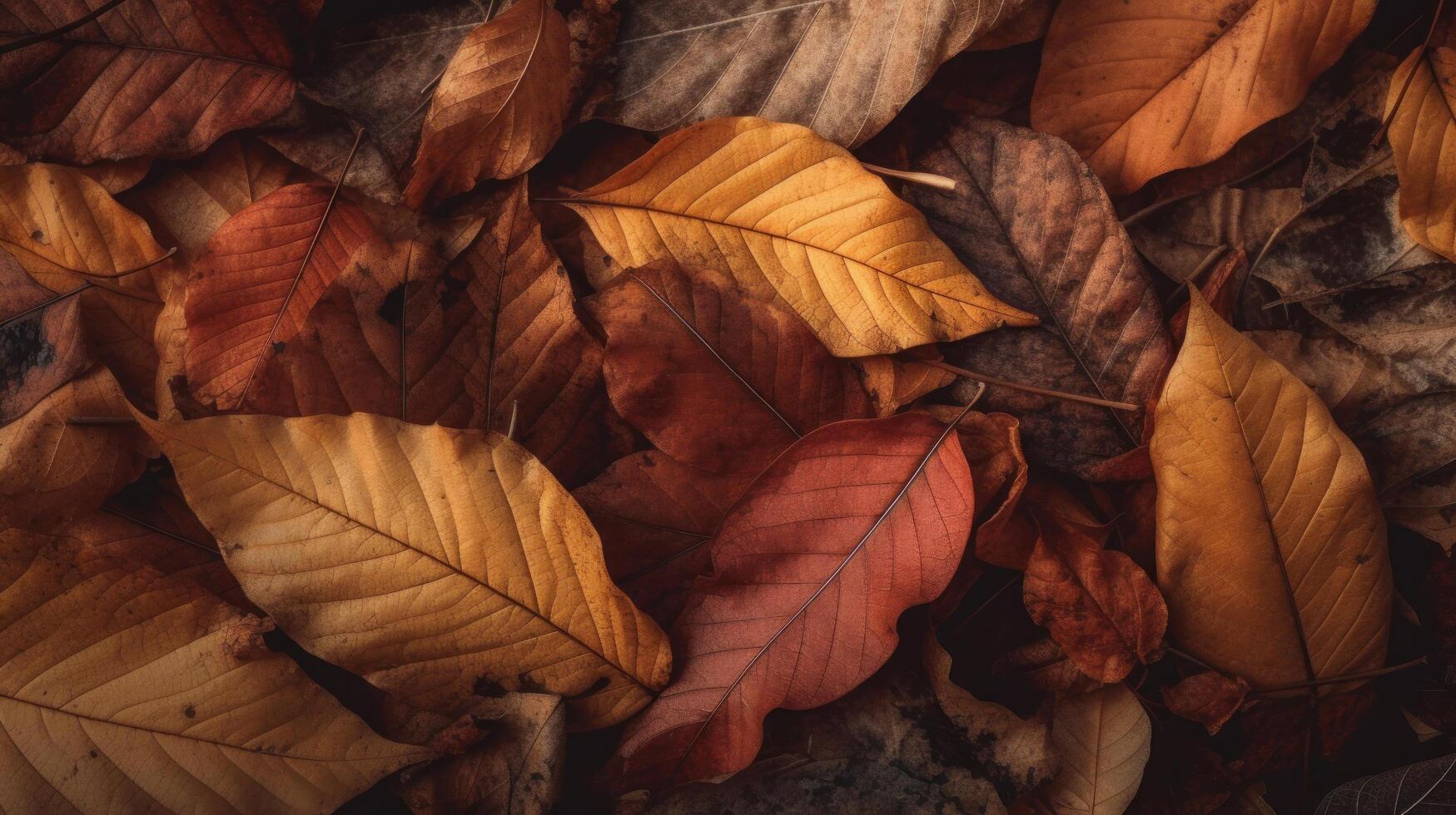 autunno le foglie sfondo illustrazione ai generativo foto