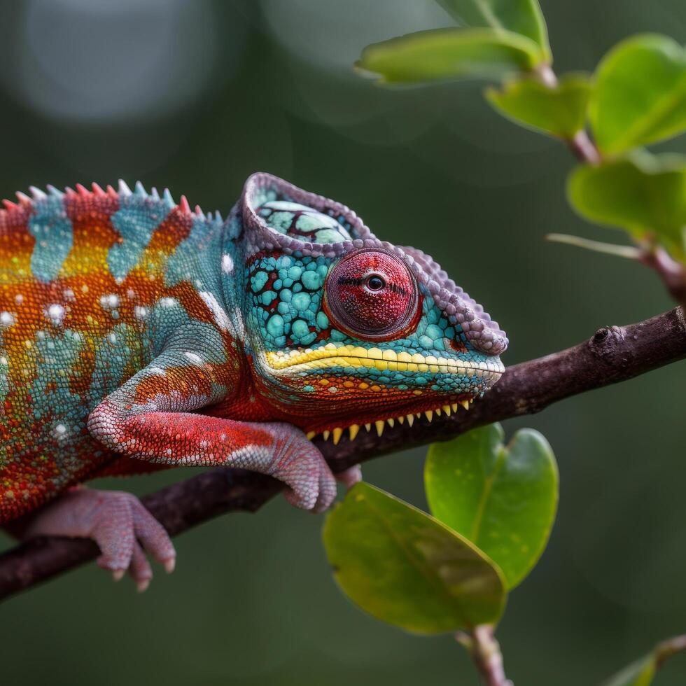 camaleonte nel natura. illustrazione ai generativo foto