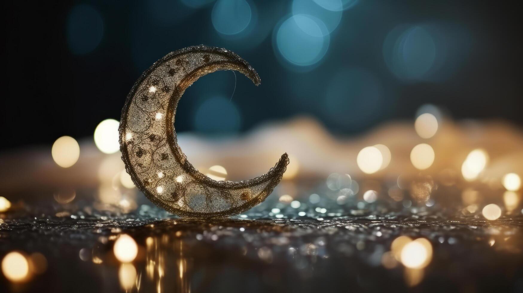 Ramadan sfondo con Luna. illustrazione ai generativo foto