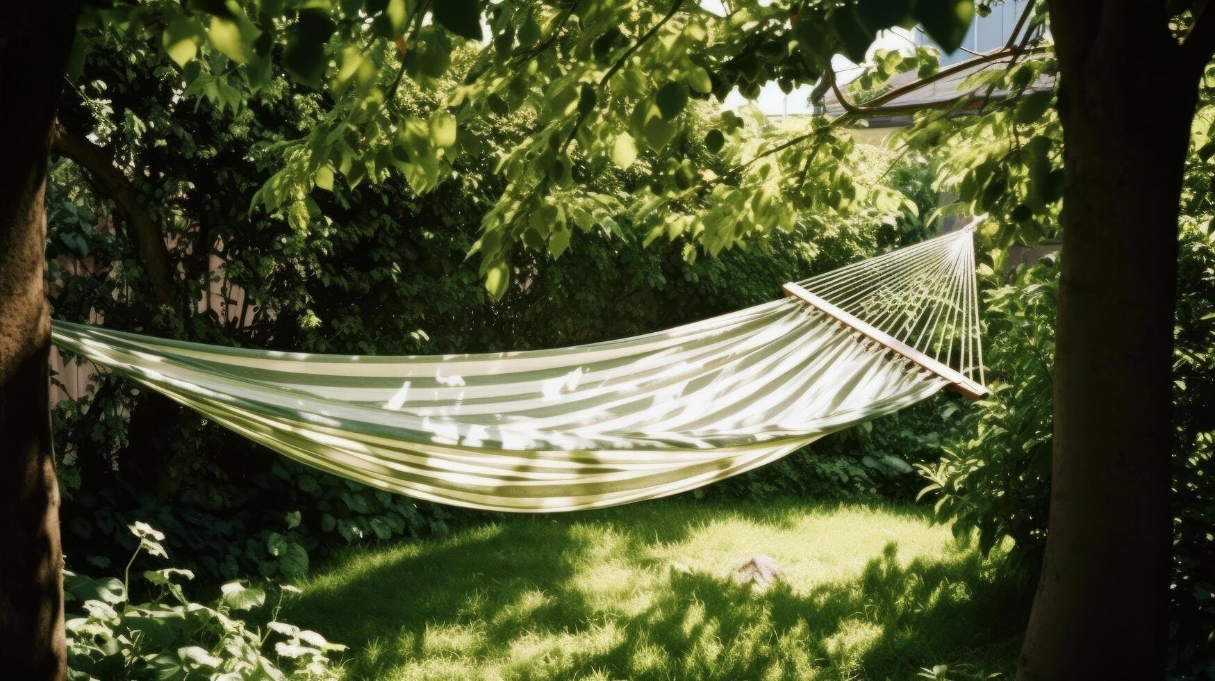 amaca nel giardino. illustrazione ai generativo foto