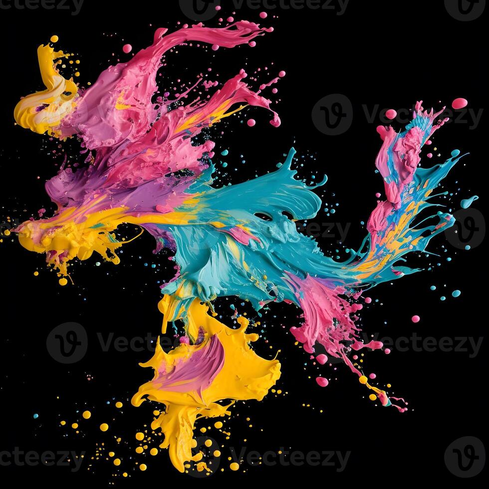 astratto colorato sfondo con spruzzi astratto frattale sfondo, generativo ai foto