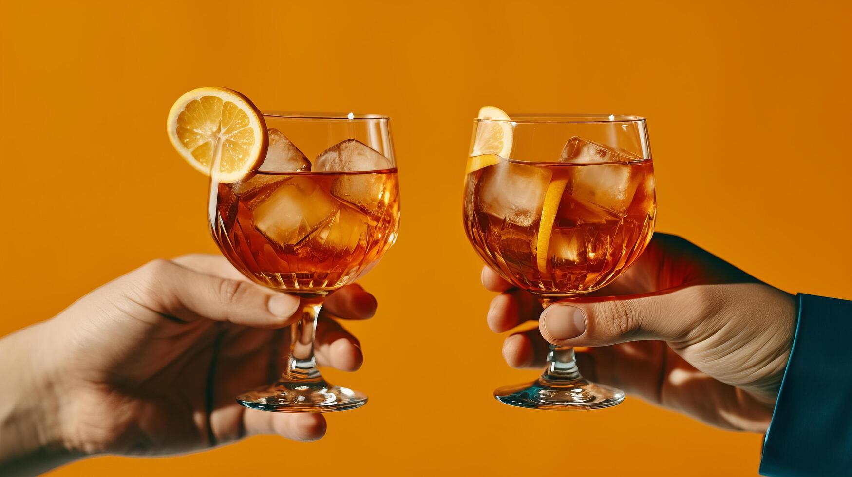 Due cocktail nel mani. illustrazione ai generativo foto