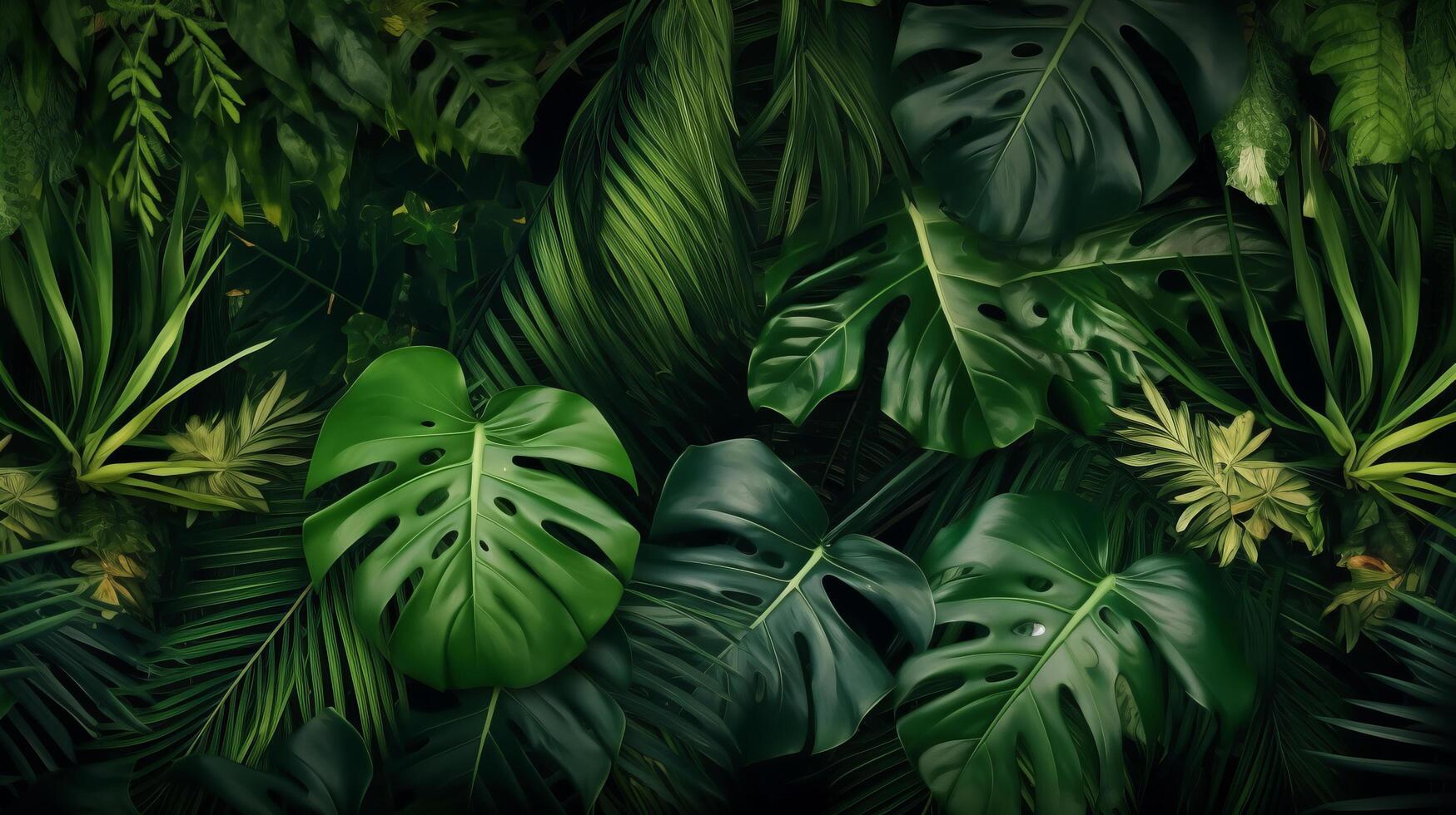 tropicale le foglie sfondo. illustrazione ai generativo foto