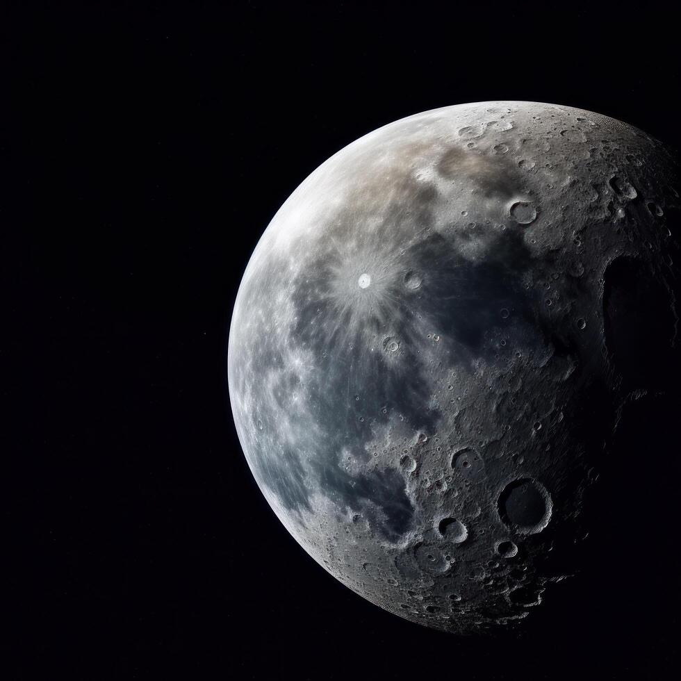 Luna a partire dal spazio. illustrazione ai generativo foto