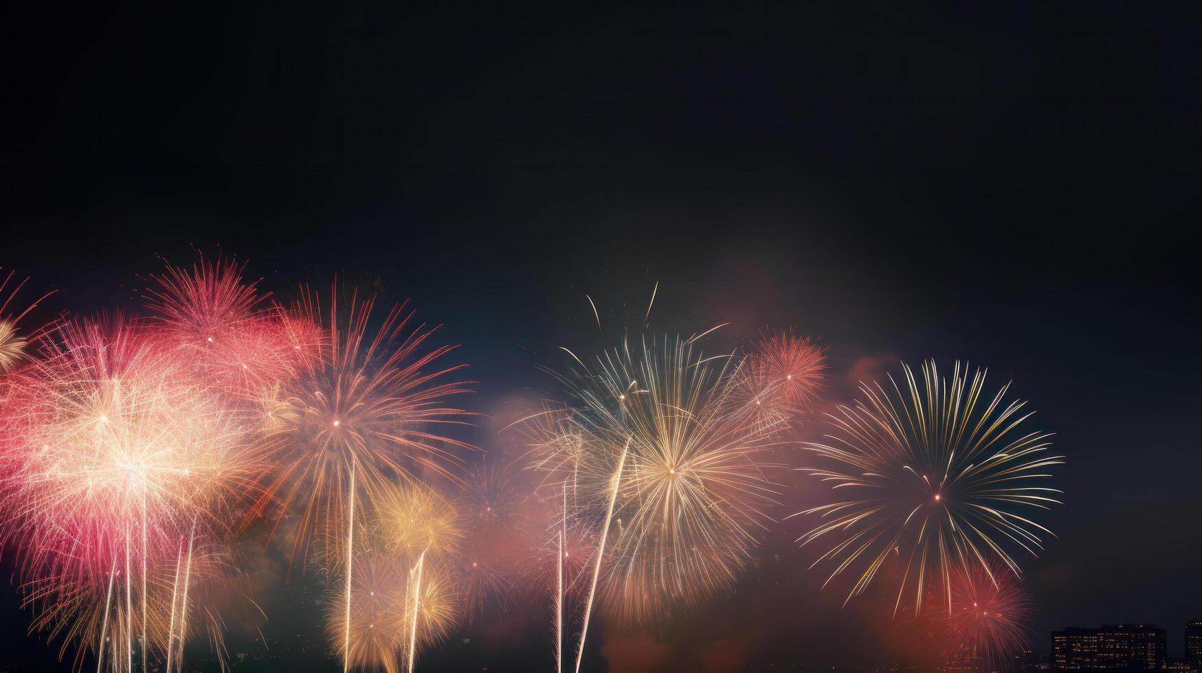 vacanza festa sfondo con fuochi d'artificio. illustrazione ai generativo foto