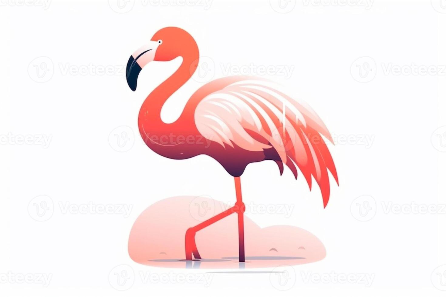 rosa fenicottero uccello logo icona design vettore illustrazione. ai generato foto