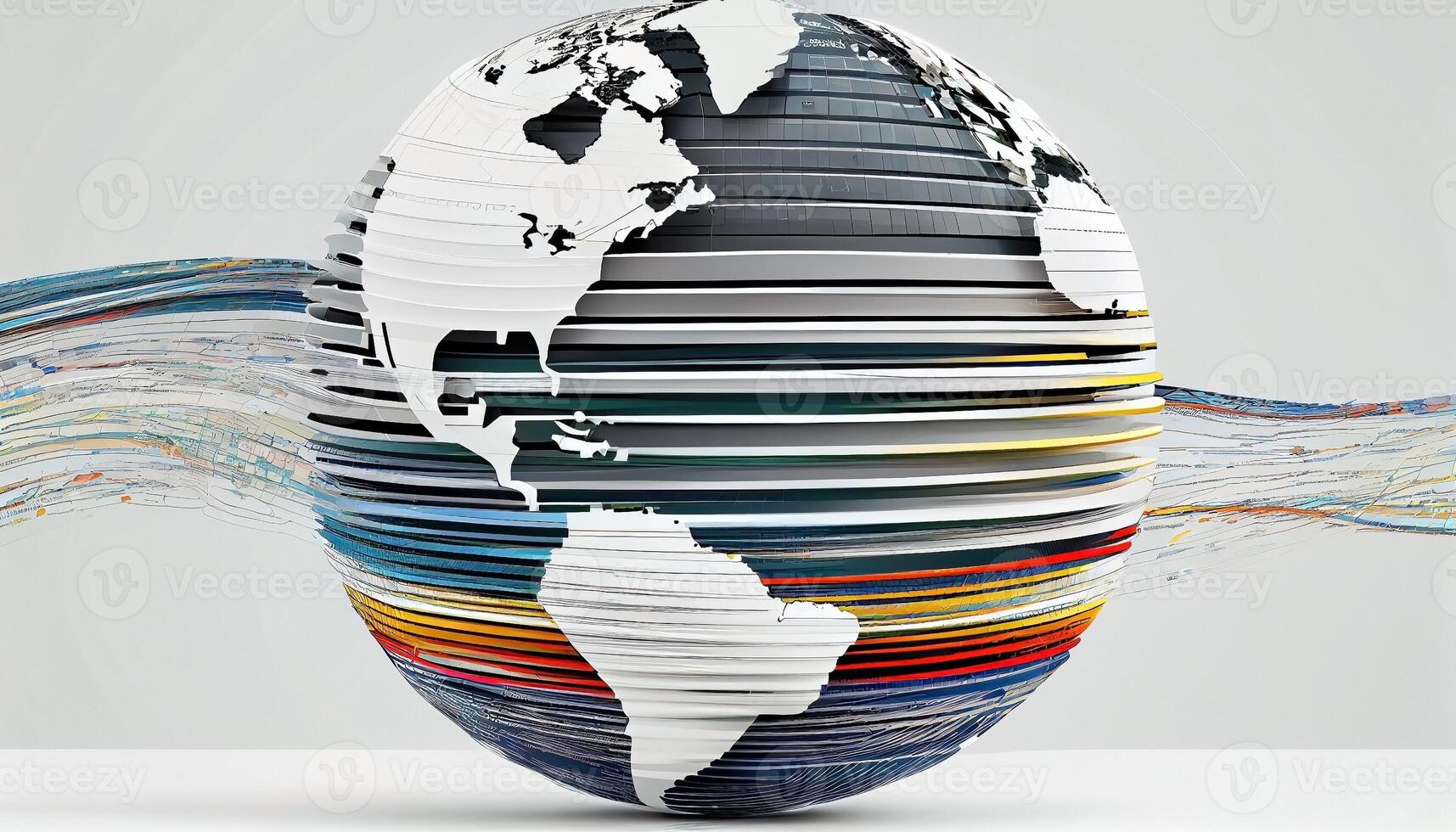 astratto globo sfondo illustrazione vettore design opere d'arte.terra globo arte astrazione, ai generato foto