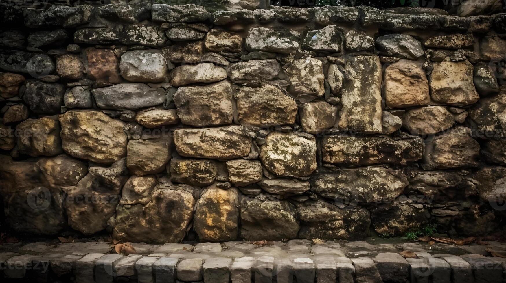 antico pietra recinto struttura ,antico pietra parete struttura ,generativo ai foto