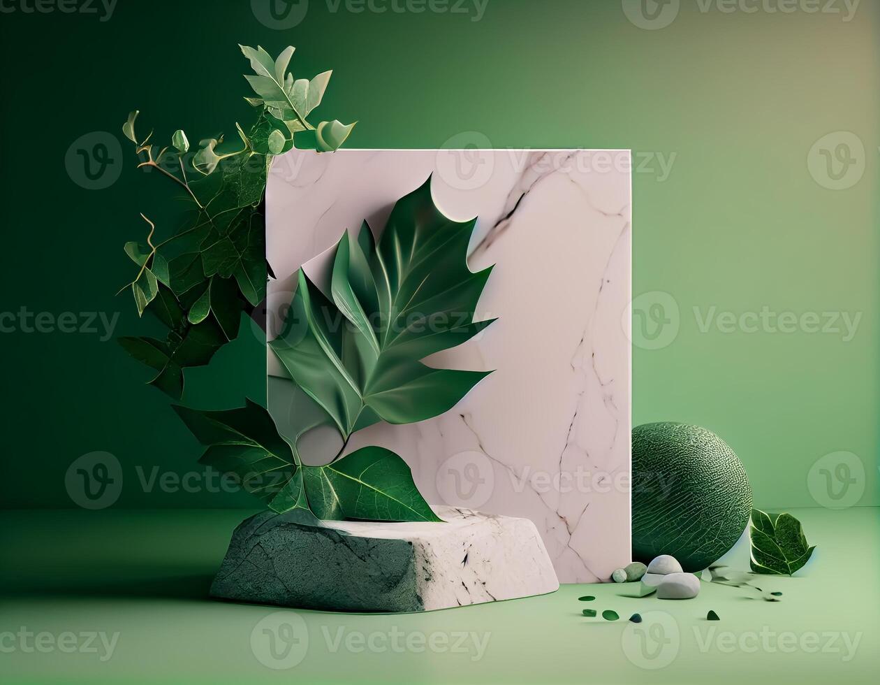 astratto 3d podio per Prodotto presentazione con geometrico forme, vuoto il giro podio, piattaforme per Prodotto presentazione con ombre e leggero background.generative ai foto