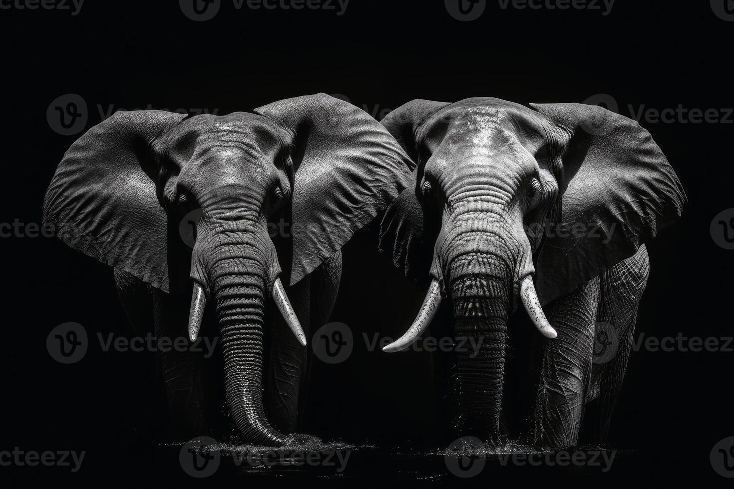 un' vicino su ritratto di ipnotizzante elefante fotografia creato con generativo ai tecnologia. foto