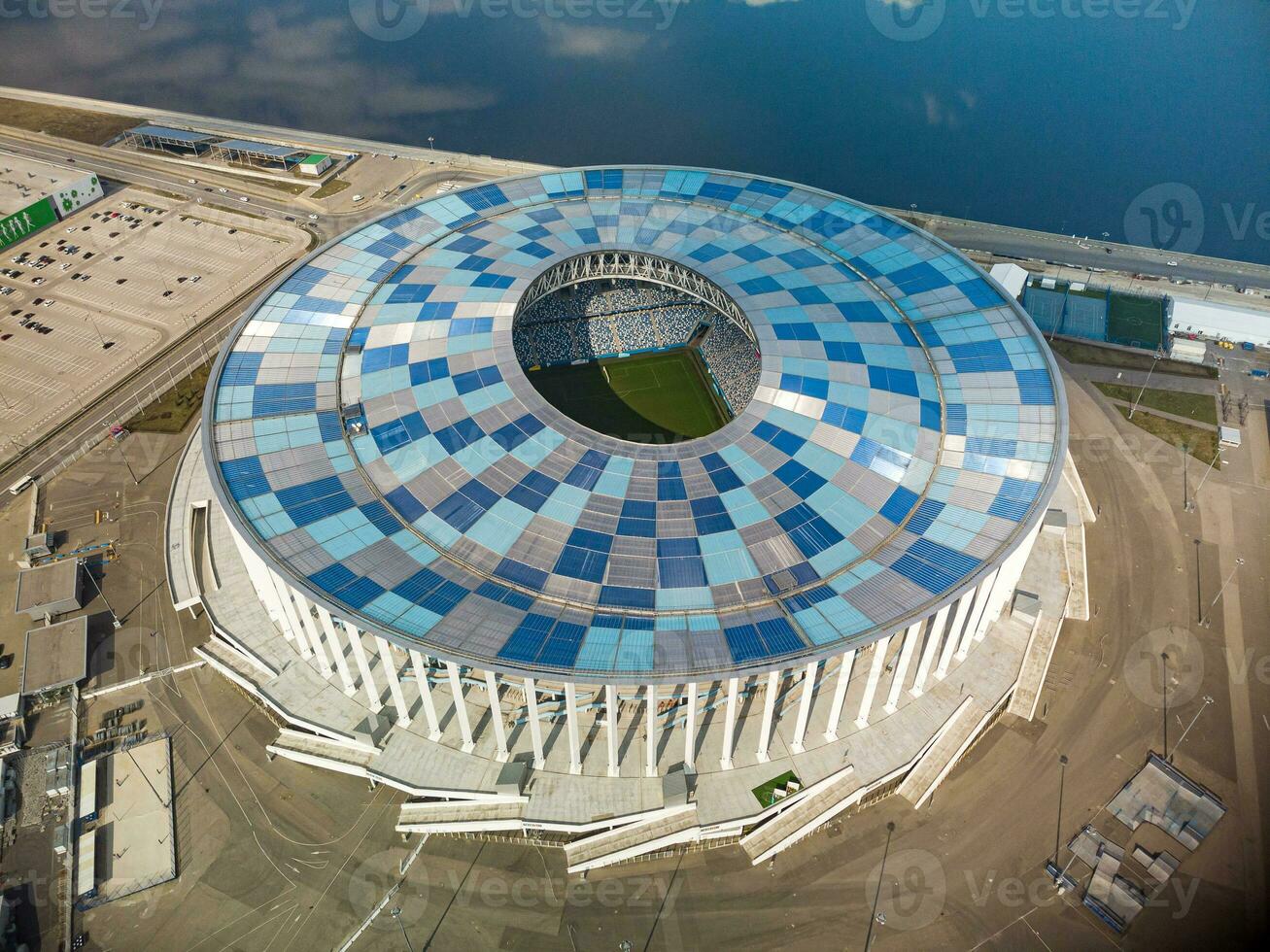 un' gli sport stadio prese a partire dal un' quadricottero. foto