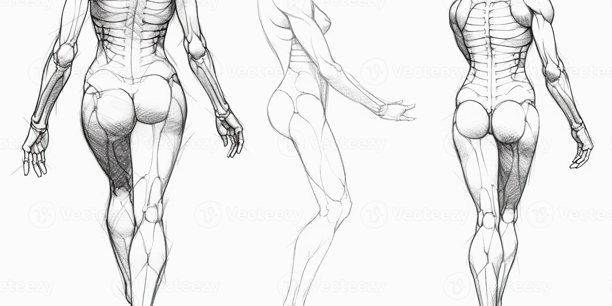 ai generato. ai generativo. umano corpo anatomt schizzo. può essere Usato per sudy medicina decorazione. grafico arte foto