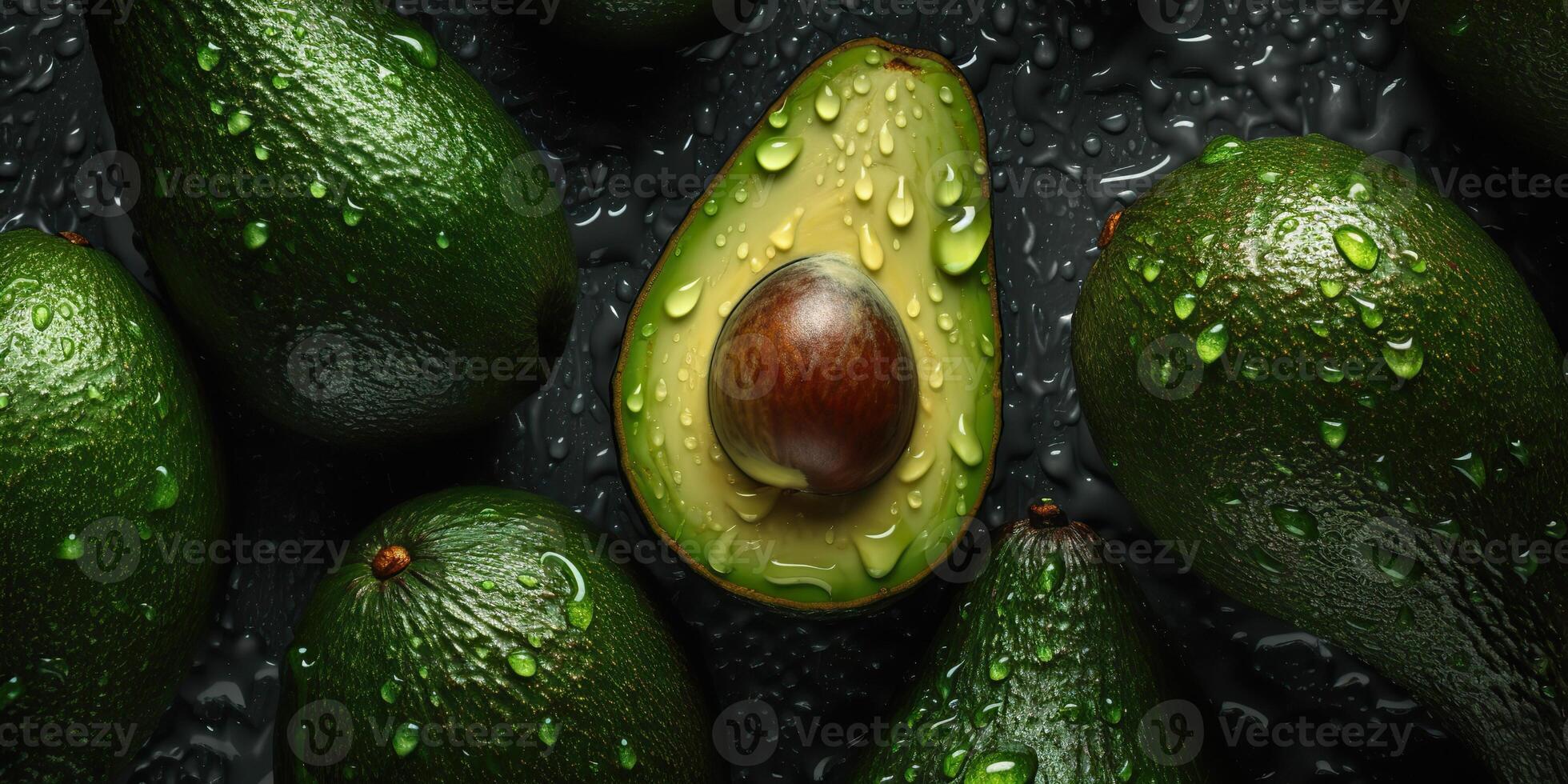 ai generato. ai generativo. fotorealistico illustrazione di eco biologico salutare fricchettone verde cibo avocado modello sfondo. grafico arte foto