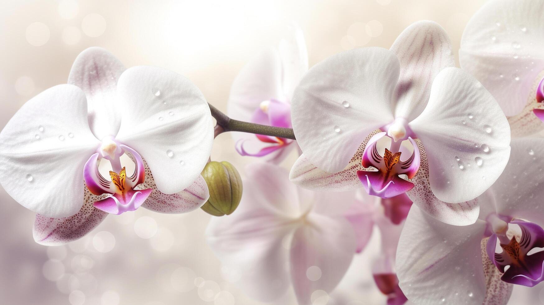 bellissimo orchidea fiori, ai generativo foto
