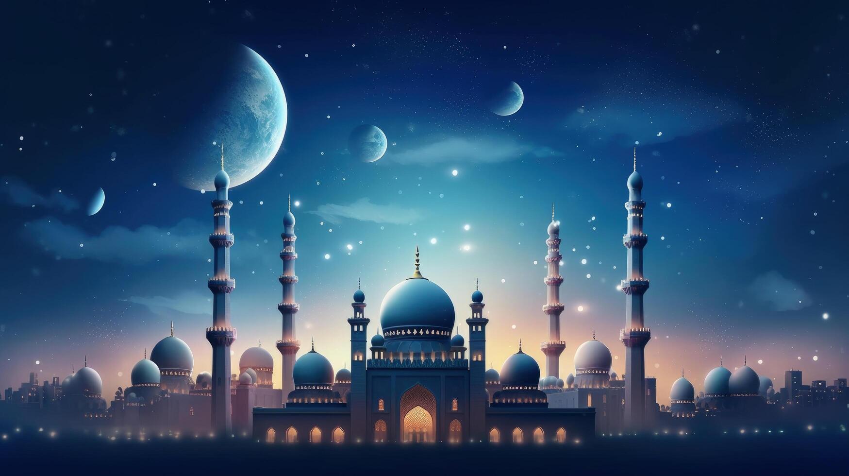 eid mubarak vacanza sfondo. illustrazione ai generativo foto