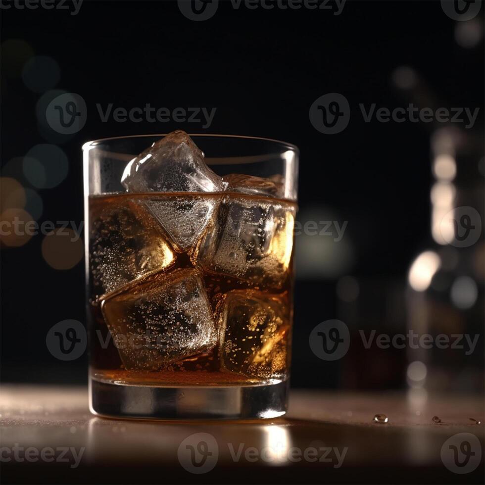 un' bicchiere di whisky generativo ai generato foto