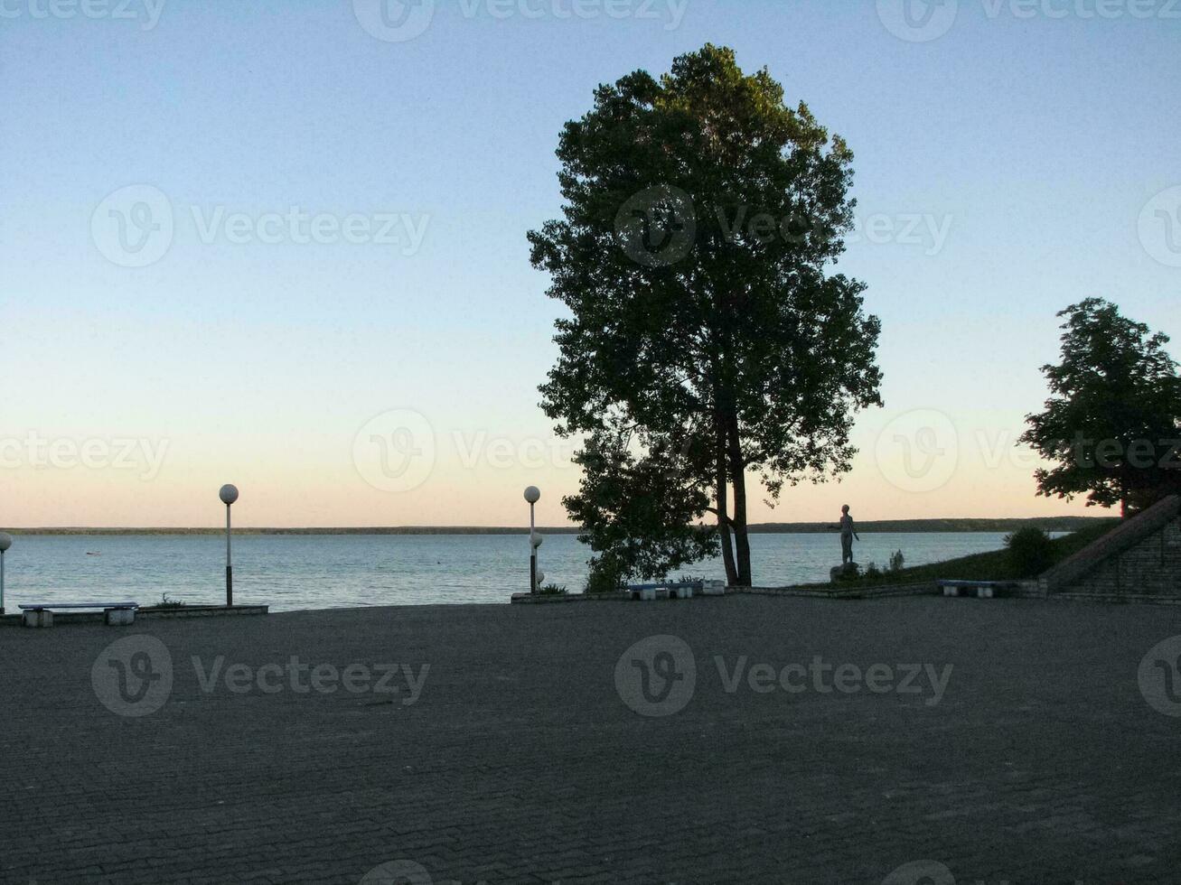lago naroch è paesaggio di il lago nel bielorussia. foto
