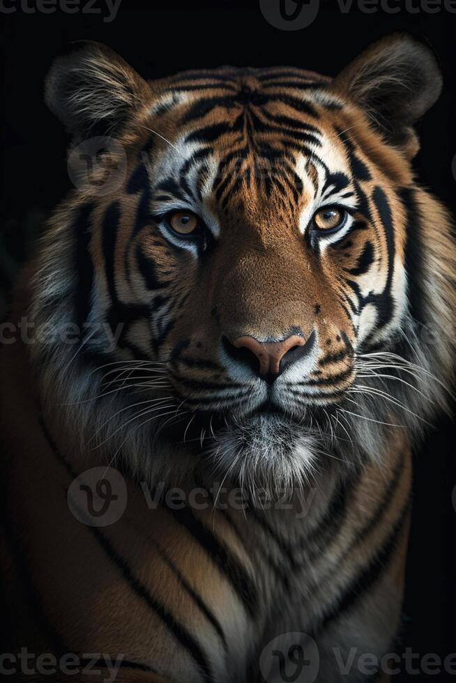 tigre testa ritratto, creato con generativo ai foto