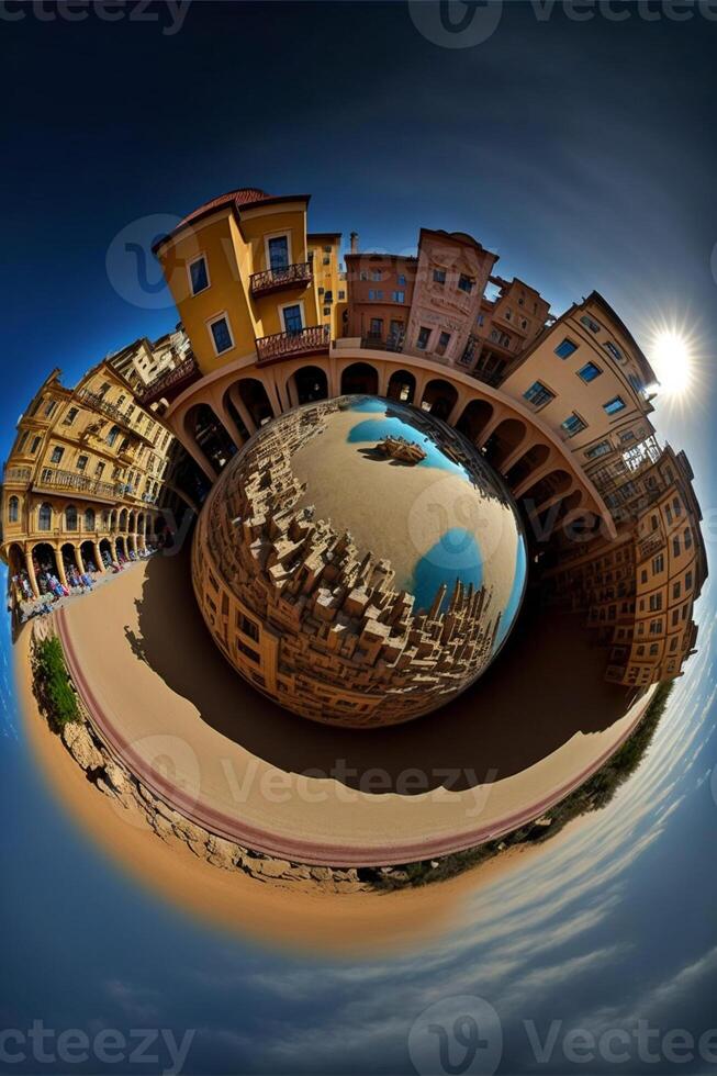 un' Visualizza di 360 - circolare sagomato oggetto. generativo ai. foto