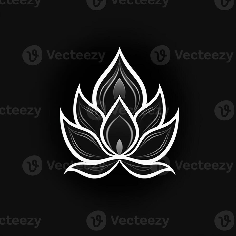 logo di yoga. loto fiore logo con umano silhouette. ai generato. foto